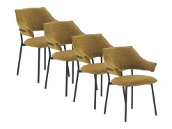 Pack 4 sillones tapizados chenilla jaspeado mostaza