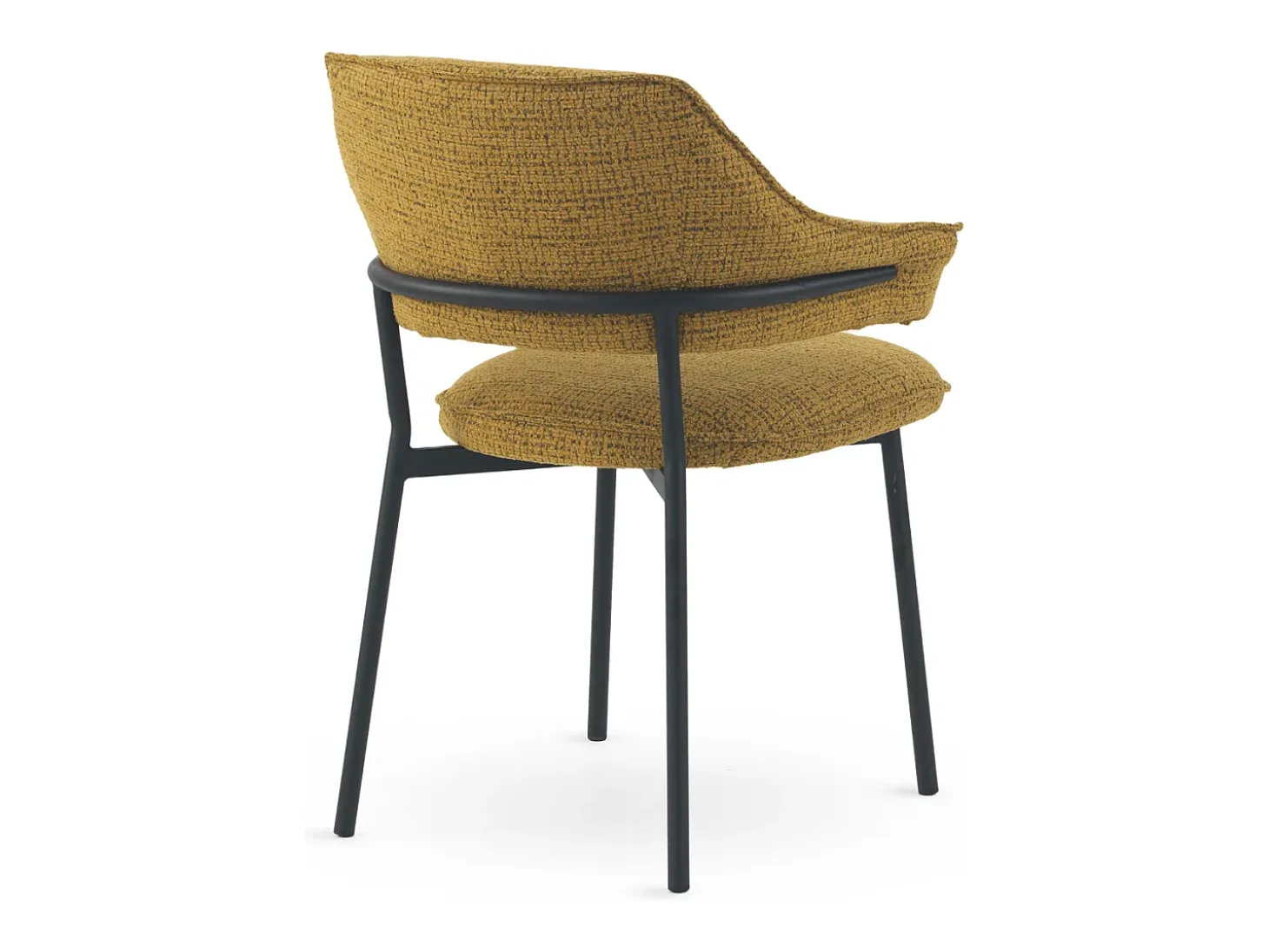 Pack 4 sillones tapizados chenilla jaspeado mostaza