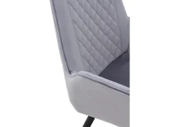 Pack 2 sillones tapizados terciopelo gris patas metálicas negras