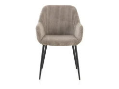 Pack 4 sillones tapizados en tela de pana lavanda con patas metálicas negras