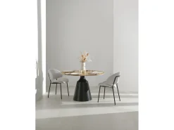 Pack de 4 sillas tapizadas en chenilla color gris claro