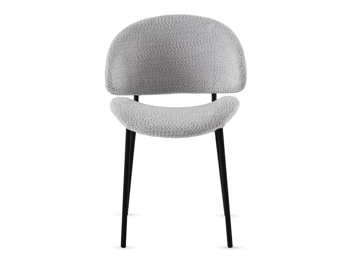 Pack de 4 sillas tapizadas en chenilla color gris claro
