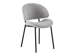 Pack de 4 sillas tapizadas en chenilla color gris claro