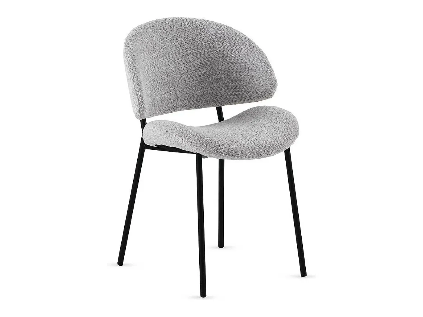 Pack de 4 sillas tapizadas en chenilla color gris claro