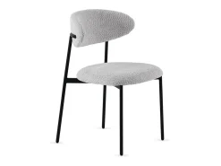 Pack de 4 sillas tapizadas en chenilla color gris claro