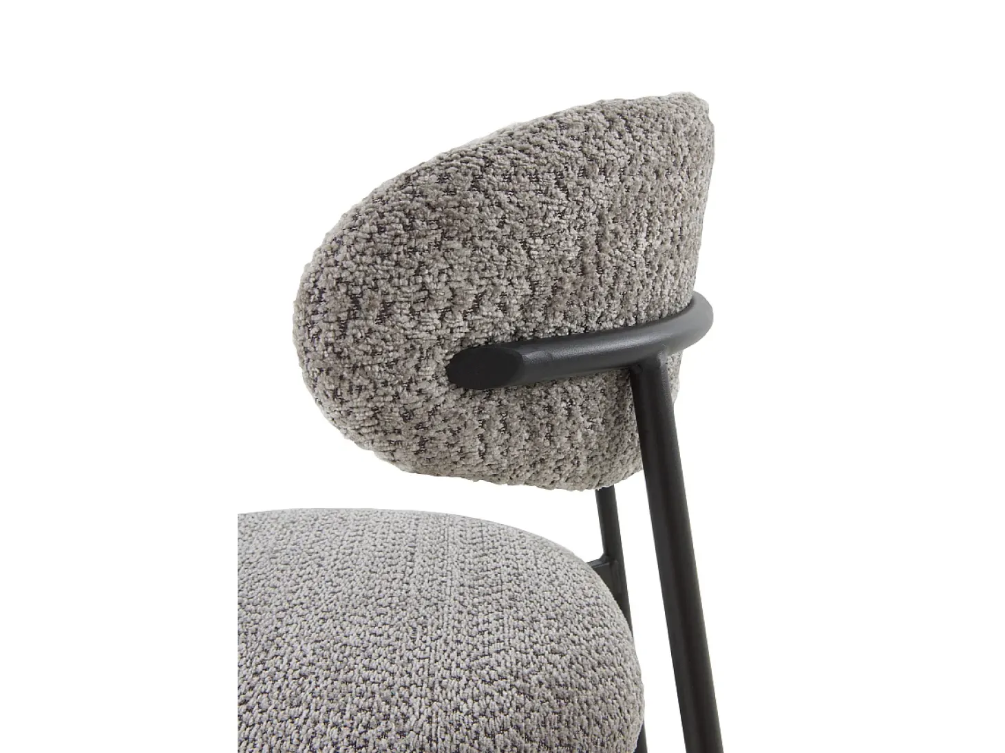 Pack de 4 sillas tapizadas en chenilla color gris oscuro