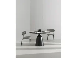 Pack de 4 sillas tapizadas en chenilla color gris oscuro