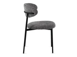 Pack de 4 sillas tapizadas en chenilla color gris oscuro