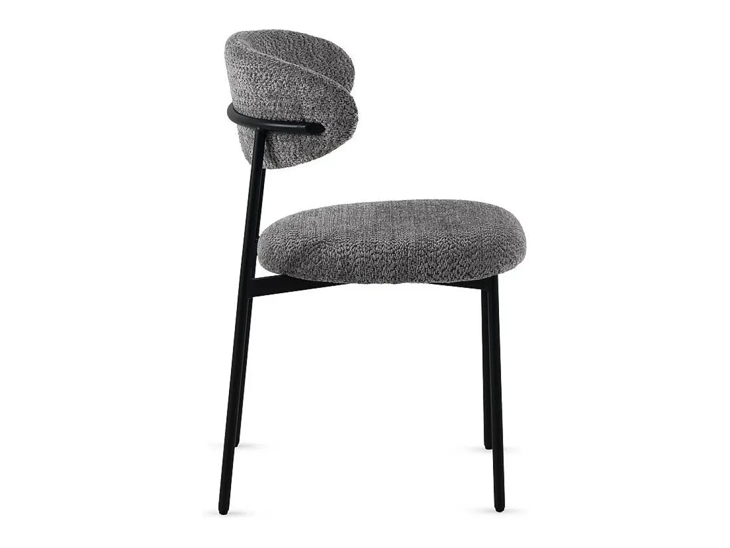 Pack de 4 sillas tapizadas en chenilla color gris oscuro