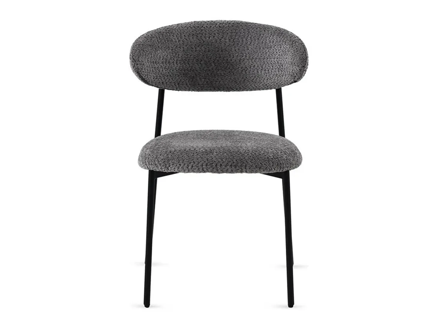 Pack de 4 sillas tapizadas en chenilla color gris oscuro