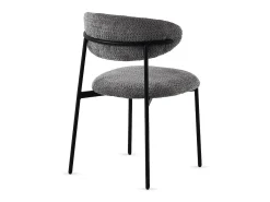 Pack de 4 sillas tapizadas en chenilla color gris oscuro