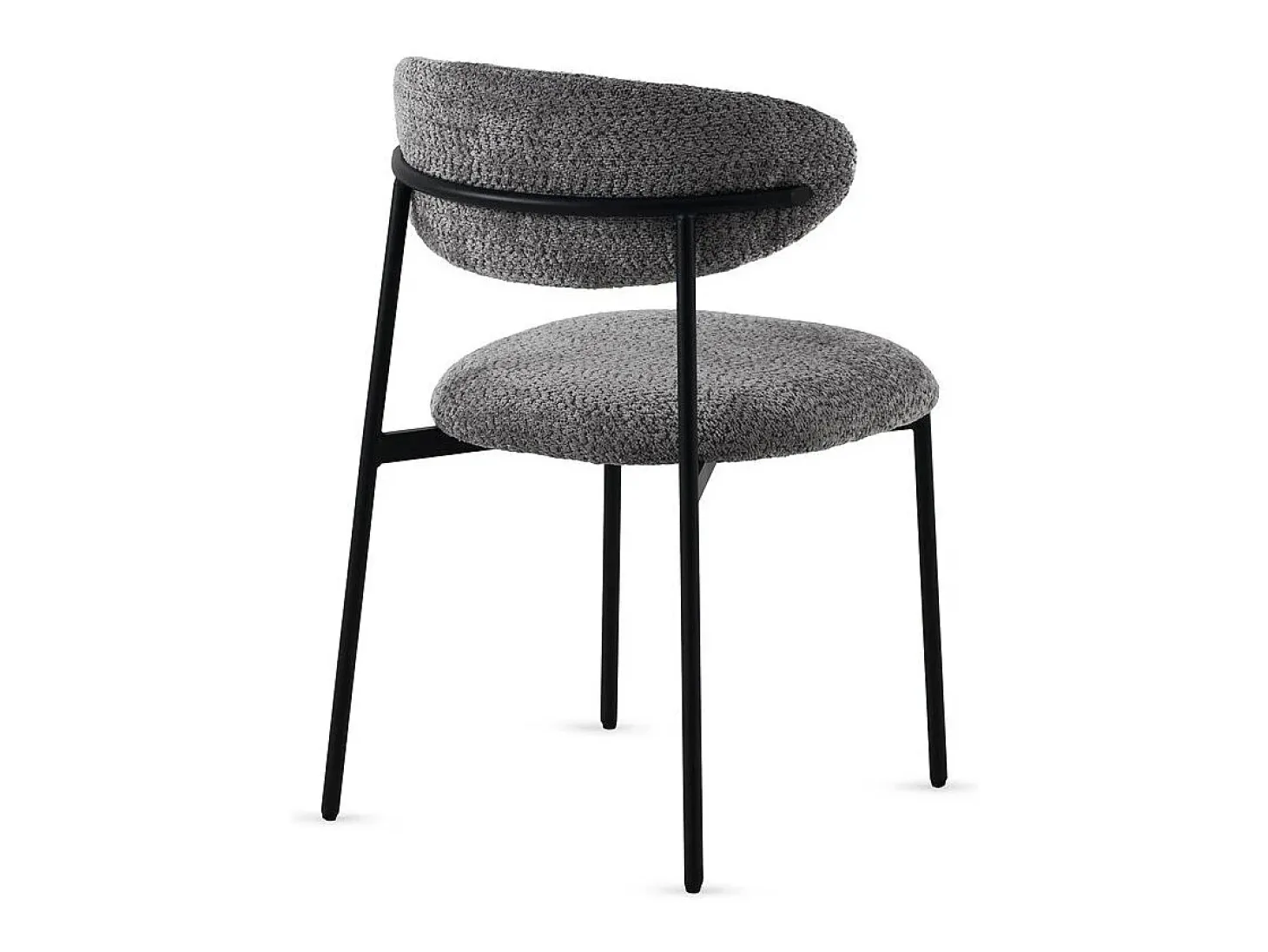 Pack de 4 sillas tapizadas en chenilla color gris oscuro