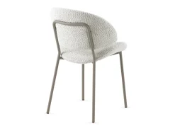 Pack de 4 sillas tapizadas en chenilla color crema