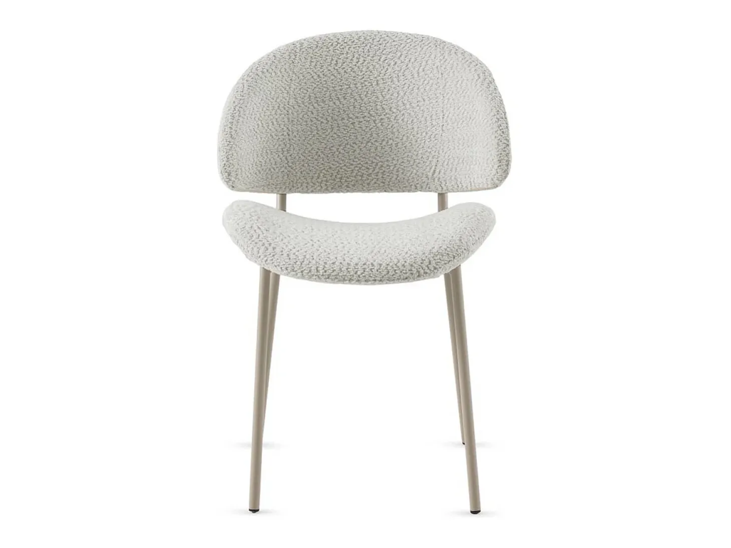 Pack de 4 sillas tapizadas en chenilla color crema