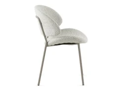 Pack de 4 sillas tapizadas en chenilla color crema