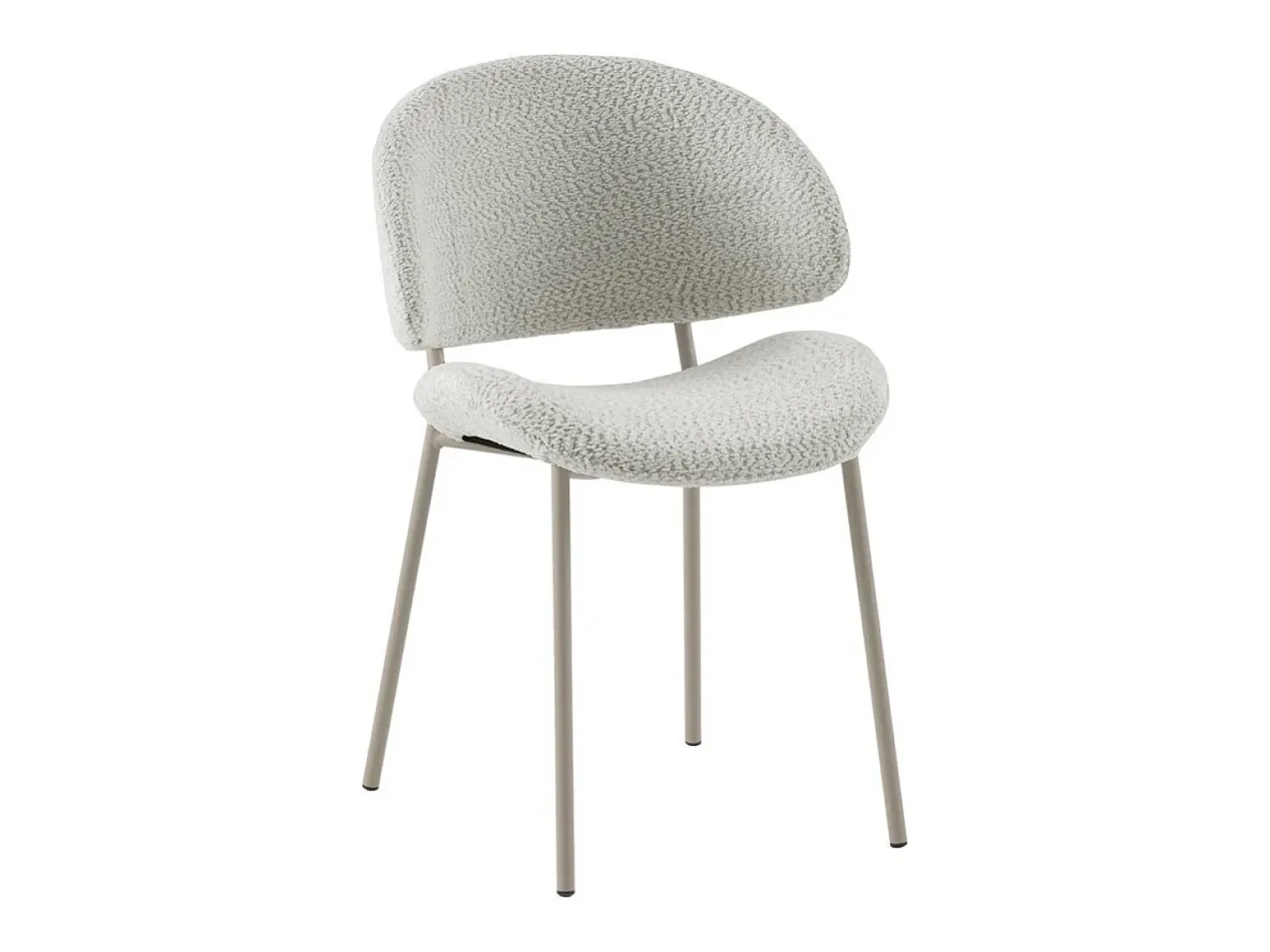 Pack de 4 sillas tapizadas en chenilla color crema