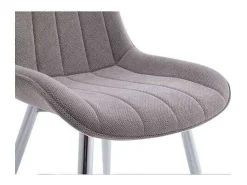 Pack de 4 sillas Altamira tapizadas en tejido gris, patas cromadas. 61cm(ancho ) 87cm(altu