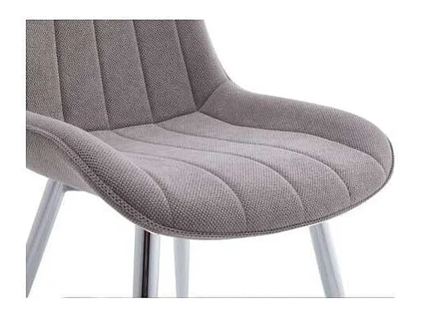Pack de 4 sillas Altamira tapizadas en tejido gris, patas cromadas. 61cm(ancho ) 87cm(altu