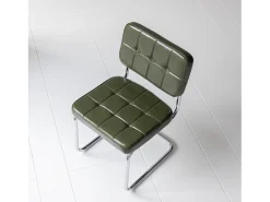 Pack de 2 sillas cantiléver de piel sintética verde caqui MARIA - HAPPY GARDEN