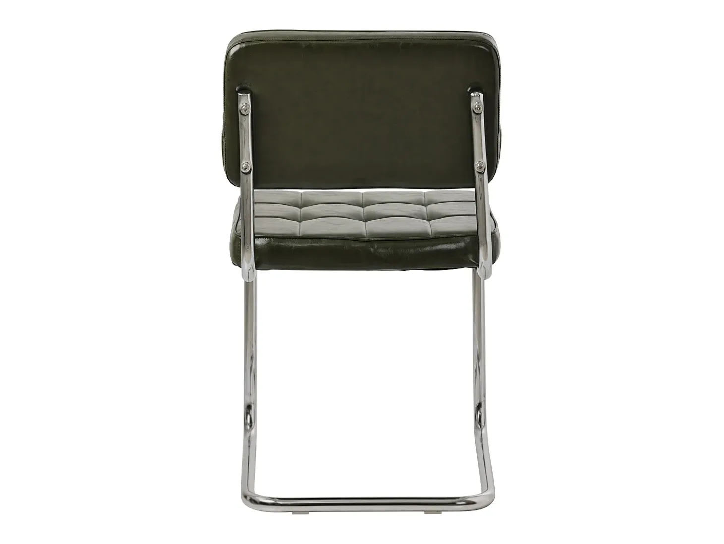 Pack de 2 sillas cantiléver de piel sintética verde caqui MARIA - HAPPY GARDEN