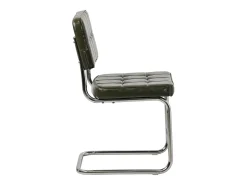 Pack de 2 sillas cantiléver de piel sintética verde caqui MARIA - HAPPY GARDEN