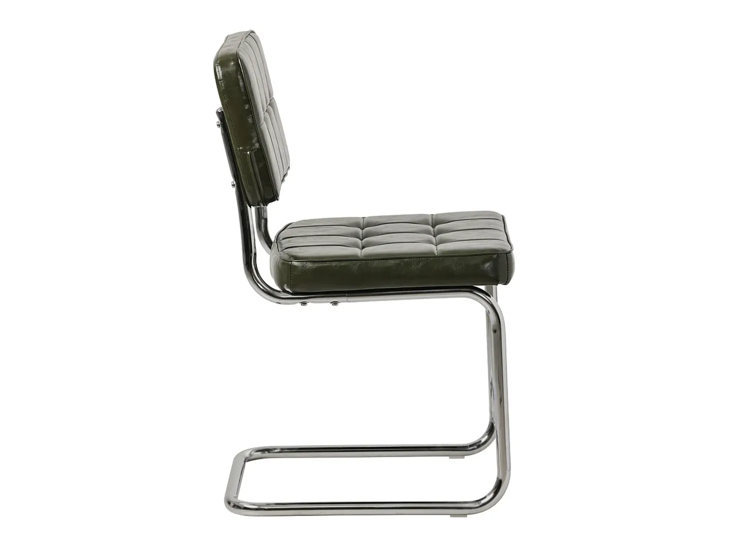 Pack de 2 sillas cantiléver de piel sintética verde caqui MARIA - HAPPY GARDEN