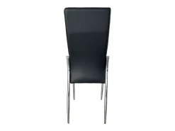 Pack de 2 Sillas de Comedor Salón Laci, Polipiel Cromadas Negro 45x101x51 cm