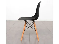 Pack de 4 sillas de comedor París estilo nórdico madera/negro 82x51x46 cm Adec