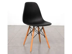Pack de 4 sillas de comedor París estilo nórdico madera/negro 82x51x46 cm Adec