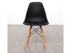 Pack de 4 sillas de comedor París estilo nórdico madera/negro 82x51x46 cm Adec