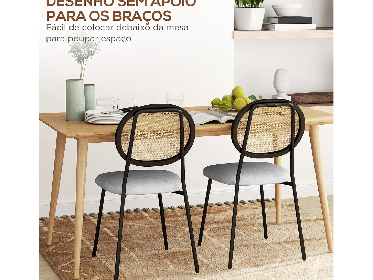 Pack de 2 sillas de comedor Manchester Homcom negro/gris