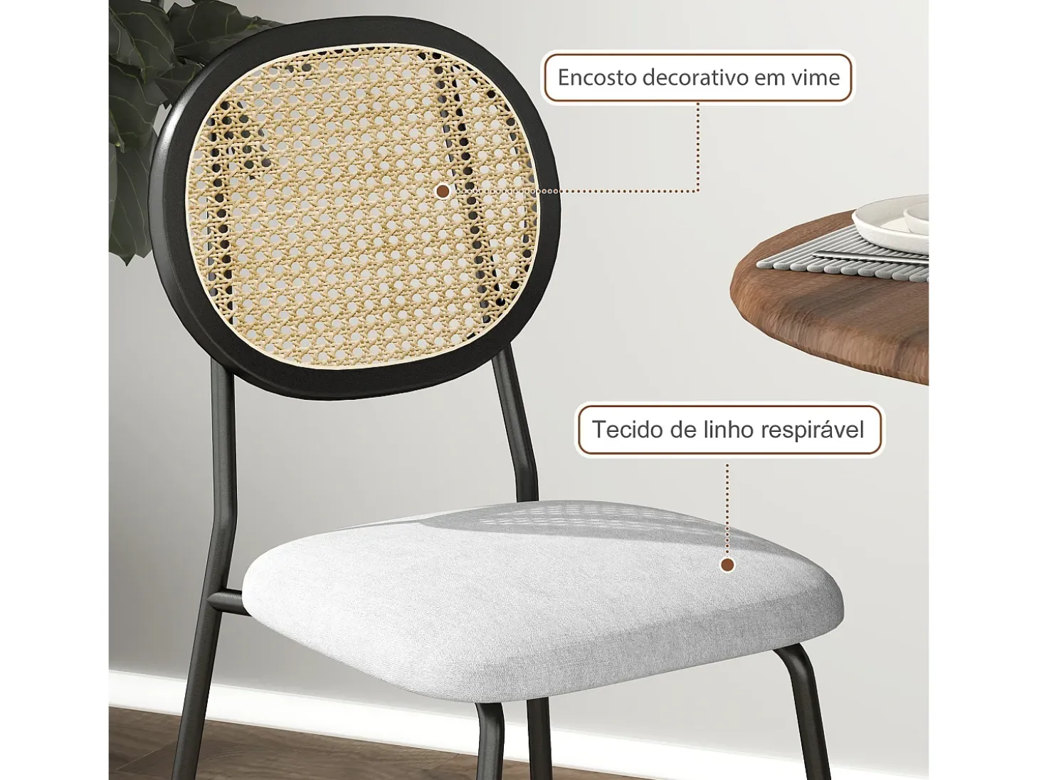Pack de 2 sillas de comedor Manchester Homcom negro/gris