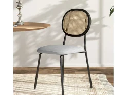 Pack de 2 sillas de comedor Manchester Homcom negro/gris