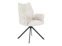 Pack de 2 sillas de comedor u oficina de 93x63x62 cm giratorias de tela en beige Andrea