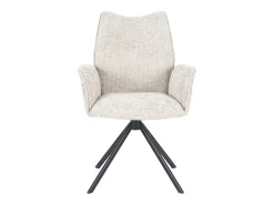 Pack de 2 sillas de comedor u oficina de 93x63x62 cm giratorias de tela en beige Andrea