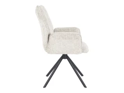 Pack de 2 sillas de comedor u oficina de 93x63x62 cm giratorias de tela en beige Andrea