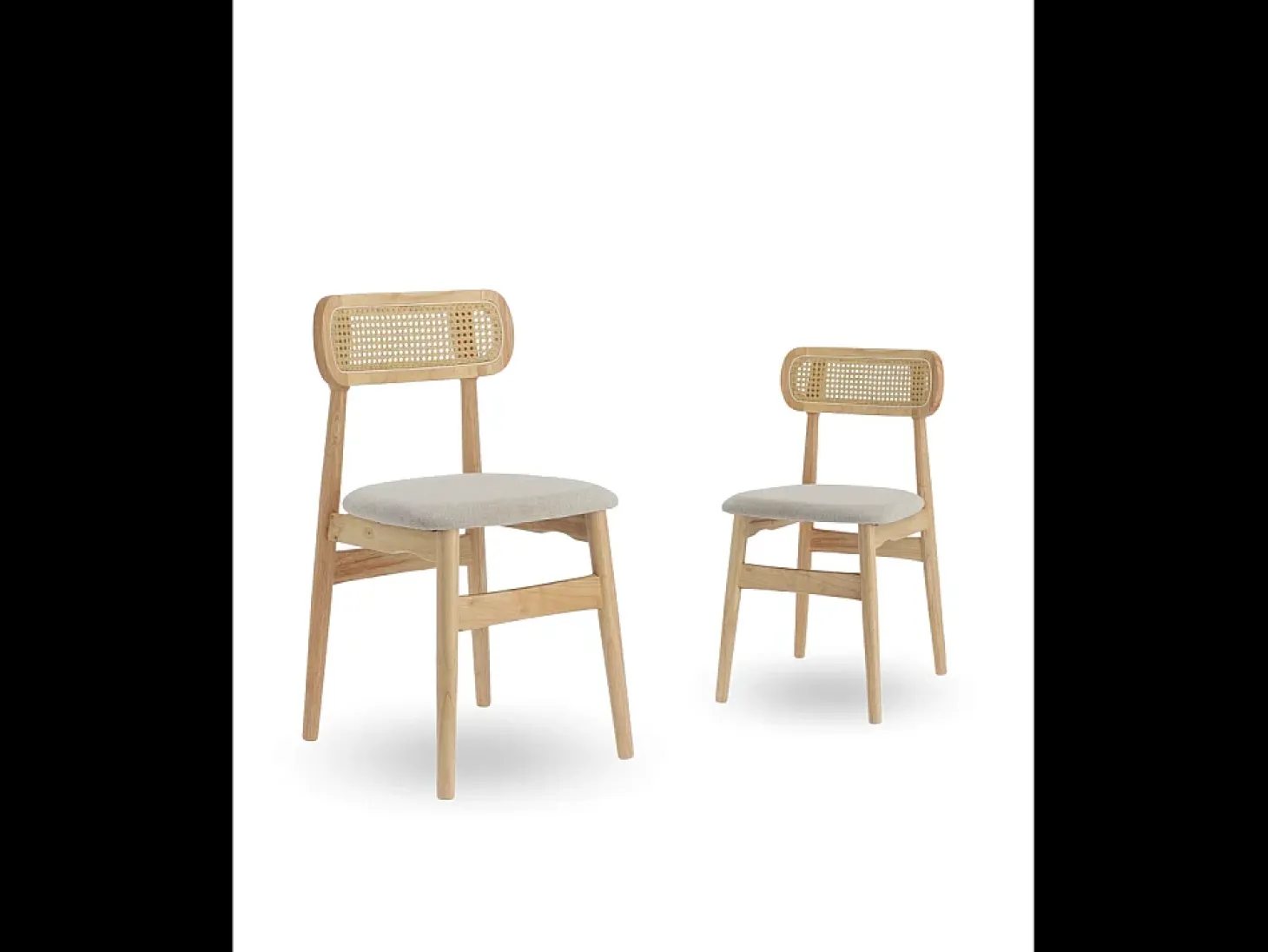 Pack de 2 sillas de comedor de 83x44x45 cm de madera natural en color beige Honey
