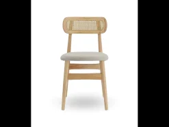 Pack de 2 sillas de comedor de 83x44x45 cm de madera natural en color beige Honey