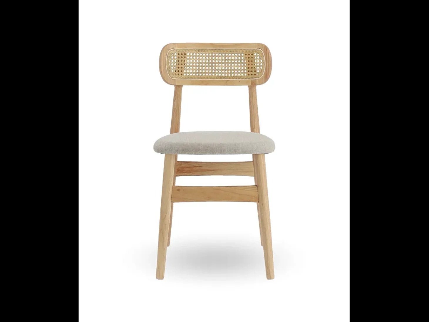 Pack de 2 sillas de comedor de 83x44x45 cm de madera natural en color beige Honey