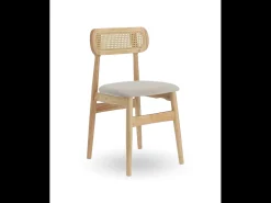 Pack de 2 sillas de comedor de 83x44x45 cm de madera natural en color beige Honey