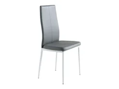 Pack de 4 Sillas de Comedor Salón Laci, Polipiel Cromadas Gris 45x101x51 cm