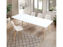 Pack de 4 sillas de comedor Bistro estilo nórdico blanco Adec