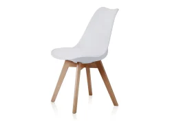 Pack de 4 sillas de comedor Bistro estilo nórdico blanco Adec