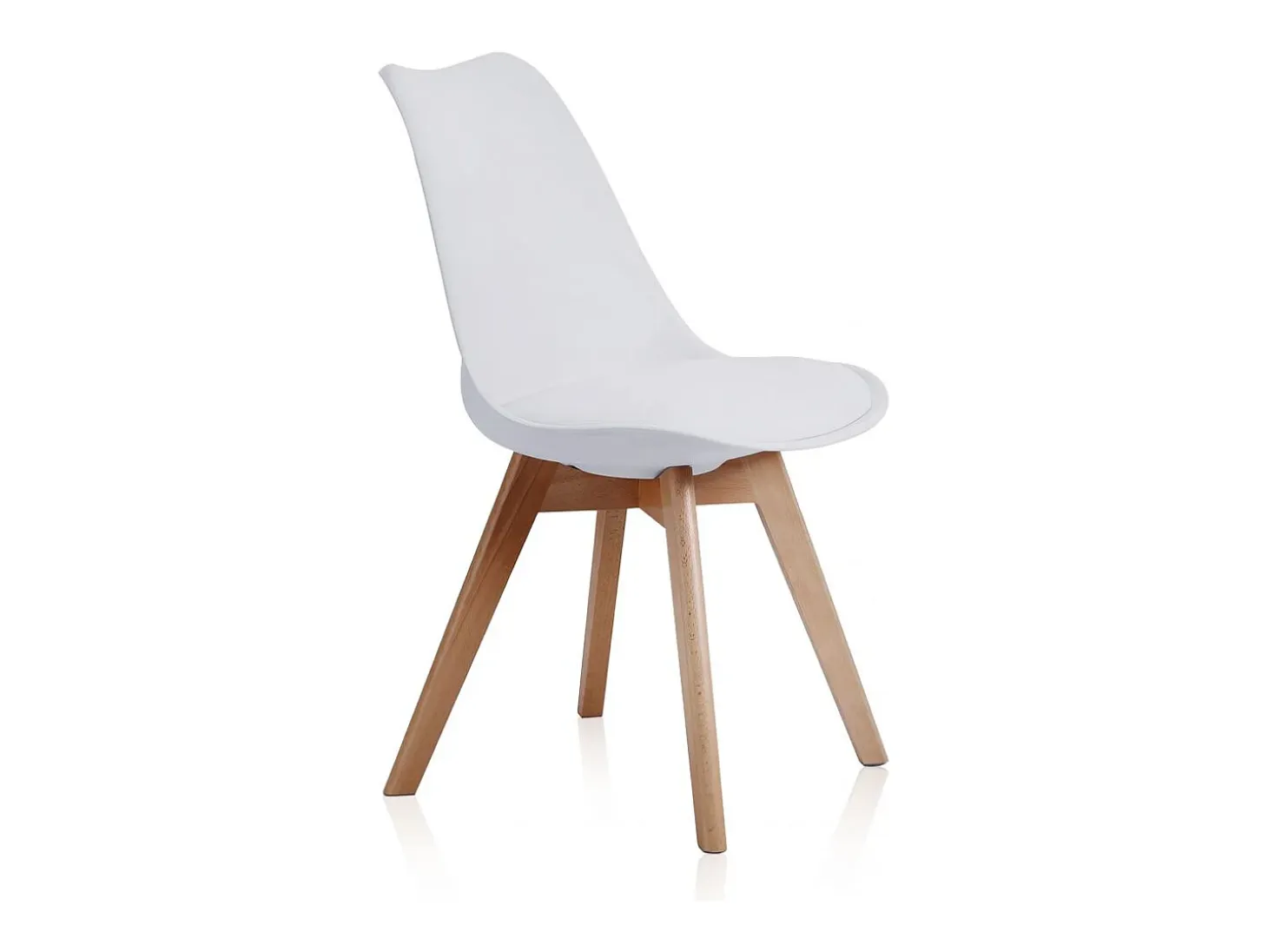 Pack de 4 sillas de comedor Bistro estilo nórdico blanco Adec