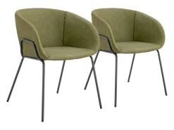 Pack de 2 sillas de polipiel verde ANDRE - HAPPY GARDEN