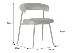 Pack de 2 sillas de tela beige THEA
