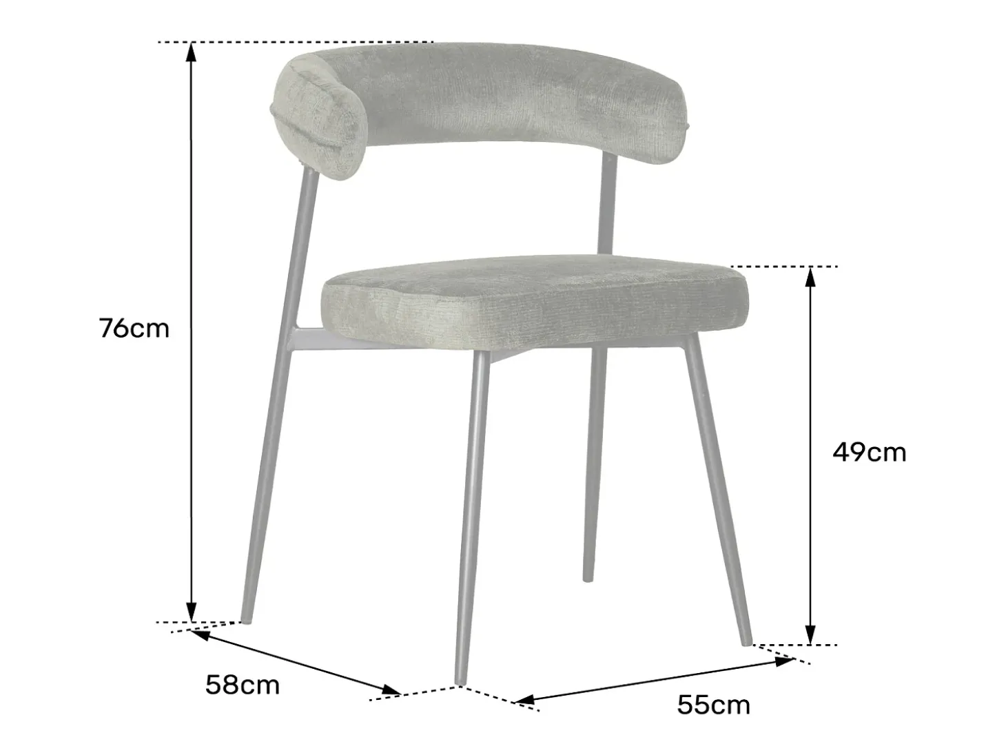 Pack de 2 sillas de tela beige THEA