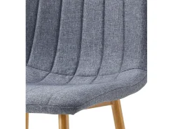 Pack de 4 sillas de 78x44x55 cm tapizadas en tela de color gris y patas marrones Nadia