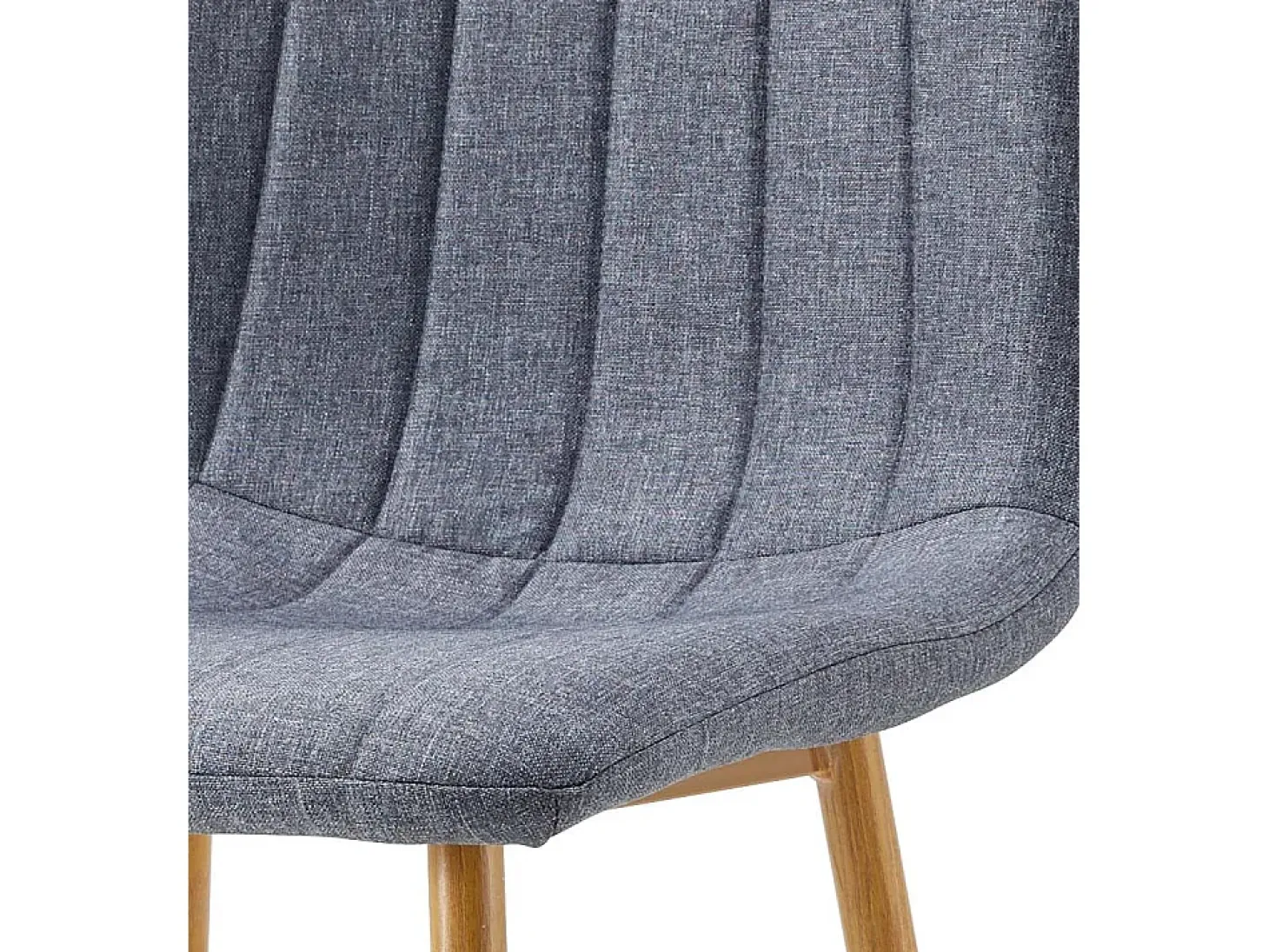 Pack de 4 sillas de 78x44x55 cm tapizadas en tela de color gris y patas marrones Nadia