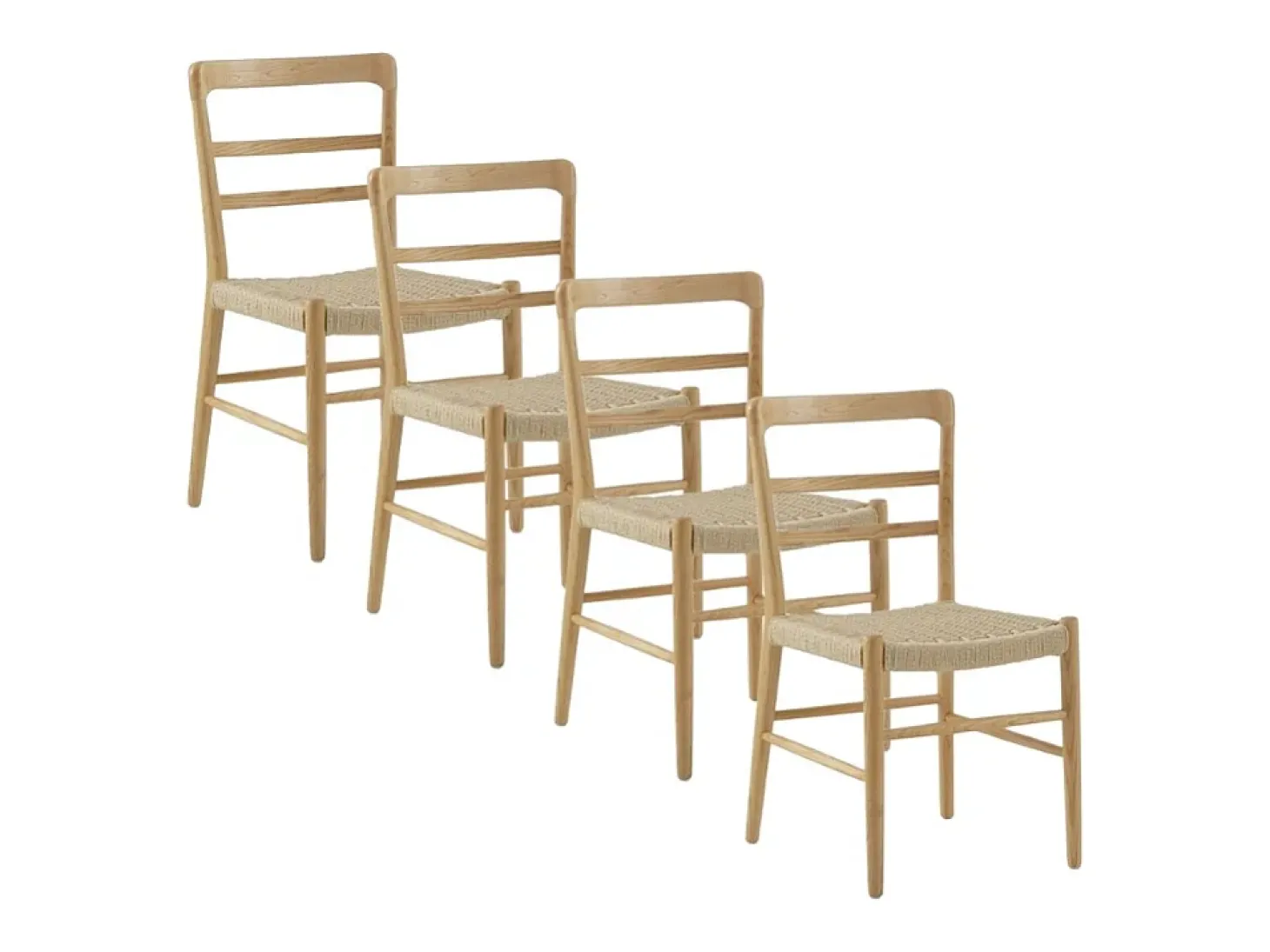 Pack de 4 sillas madera de toon natural